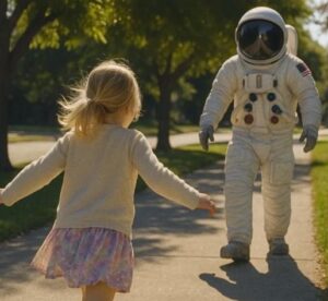 Mia figlia è corsa da uno sconosciuto in tuta spaziale e gli ha chiesto: «Papà, sei tornato?» perché le avevo mentito dicendo che suo padre era un astronauta. poi...