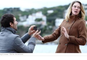 Una donna si rende conto che il suo fidanzato l'ha tradita nel momento stesso in cui le propone di sposarlo.