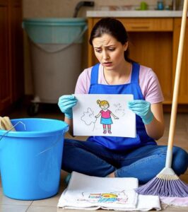 La donna delle pulizie arrivò nella casa dove un tempo era scomparsa una figlia e scoprì per caso un disegno appena fatto da un bambino.