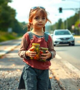 La bambina che vendeva le conserve della nonna per sopravvivere – e la macchina insolita che si fermò un giorno vicino a lei, dopo di che tutto è cambiato...