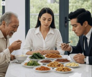 Il suocero venne dal villaggio a fargli visita; il genero, disprezzandolo per la sua povertà, si rifiutò persino di parlargli... Più tardi, dopo aver appreso la verità, impallidì per il rimorso.