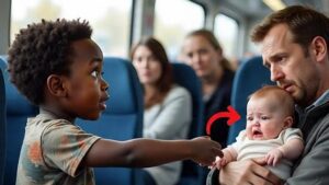 Il bambino del miliardario non smetteva di piangere sull'aereo: nessuno riusciva a calmarlo finché un povero ragazzo di colore non ha fatto qualcosa di incredibile...