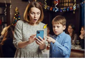 Durante una festa di famiglia, una madre solleva il telefono per scattare una foto al figlio… ma in un istante diventa pallida: sullo schermo compare un messaggio che le fa tremare le mani.