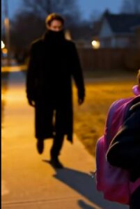 Una bambina di sette anni si accorse di un estraneo vestito di nero che la seguiva… ma invece di correre a casa, fece qualcosa che nessuno si aspettava