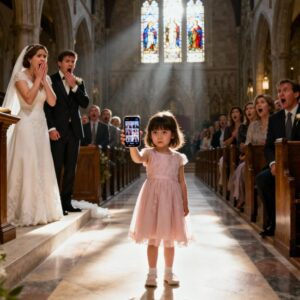 Quando Aurora, dieci anni, entrò di corsa in chiesa il giorno del matrimonio della madre, gridando: “Mamma, non sposarlo!” — tutta la congregazione rimase senza fiato. Quello che rivelò cambiò tutto…