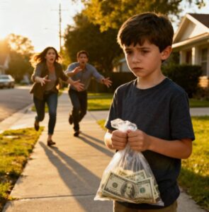 Un bambino di 6 anni è scomparso per 30 minuti. Quando è tornato con 100.000 dollari e ha sussurrato la verità, i suoi genitori sono rimasti di stucco.