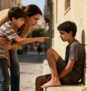 "Mamma... era nella tua pancia con me", disse il bambino, indicando un piccolo venditore ambulante.