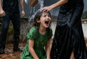 La bambina di sei anni era stata trascinata in cortile dalla matrigna e dal suo amante subito dopo essere tornata dal funerale del padre. Lì, con la scusa di “scacciare la sfortuna”, le avevano rovesciato un secchio di acqua gelida sulla testa. La piccola Sofia Castillo tremava dalla testa ai piedi, stringendo il suo orsetto di peluche — l’ultimo regalo della madre defunta — mentre guardava quello che una volta era stato il suo rifugio diventare un luogo ostile.