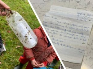 "La madre e i suoi figli hanno trovato una bottiglia con una lettera vicino al fiume. Nella lettera c'era scritto quanto segue: è davvero incredibile...