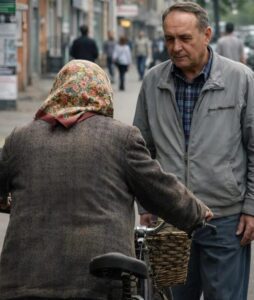 Ogni giorno, un'anziana donna si presentava al confine su una vecchia bicicletta, con un sacco di sabbia nel cestino. Per molto tempo, le guardie di frontiera non riuscirono a capire perché avesse bisogno di così tanta sabbia, finché un giorno scoprirono un segreto inaspettato