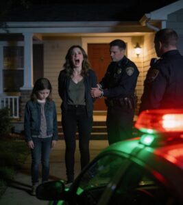 Tornai a casa con mia figlia di sei anni… e trovai la polizia ad aspettarmi sulla soglia. Uno degli agenti mi guardò con uno sguardo freddo e disse: