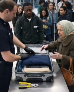 Durante il controllo del bagaglio di un’anziana donna, un addetto alla sicurezza notò sullo scanner una sagoma strana e chiese di aprire la valigia — pochi minuti dopo, tutto l’aeroporto rimase senza parole