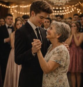 Ho invitato mia nonna, bidella della scuola, al ballo di fine anno — e quando tutti ridevano di noi, presi il microfono e ruppei il silenzio