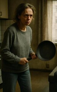 «Non osare toccarmi. Non sono più quella bambina», sibilò Oksana, brandendo la padella per difendersi dal marito.
