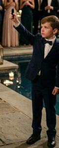Al matrimonio di mia sorella, mia madre disse: «Sei single e sola. Non ti serve una casa. Dalla a tua sorella.» Quando rifiutai, mi spinse in piscina. Poi mio figlio di dieci anni tirò qualcosa fuori dalla tasca e disse: «Nonna… sai cos’è questo?» In quel momento, mia madre e mia sorella rimasero congelate in un silenzio assoluto.