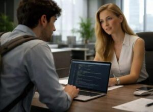 Un ragazzo con abiti logori entrò in ufficio chiedendo lavoro, e nessuno si aspettava che la decisione della figlia del direttore avrebbe messo sottosopra l’intero centro business e fatto tacere perfino i dipendenti più arroganti.