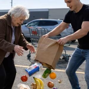 Nel parcheggio di un supermercato, un giovane ha strappato la borsa della spesa dalle mani di un'anziana, l'ha gettata a terra e poi ha aggredito un altro uomo, anch'egli anziano, che stava semplicemente cercando di proteggerla. Ma il giovane non poteva nemmeno immaginare cosa gli sarebbe successo pochi secondi dopo.