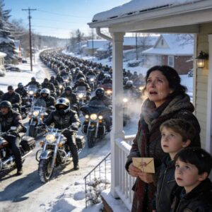 Una madre single aprì la porta di casa a venticinque motociclisti che stavano congelando durante una tempesta di neve brutale. Non li conosceva, non aveva alcun legame con loro, eppure non riuscì a convincersi a lasciarli fuori, inghiottiti dalla bufera.
