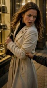 «Lasciami stare!» — la donna respinse bruscamente il ragazzo, stringendo la borsa al petto come se volesse difendere non solo il contenuto, ma anche la propria distanza dal mondo.