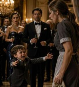 «Mamma…» Nel pieno di un lussuoso ricevimento, il figlio di un famoso miliardario si liberò improvvisamente dalle braccia della tata, attraversò la sala correndo e piangendo disperatamente, e si lanciò verso una giovane domestica, stringendola forte come se avesse paura di perderla di nuovo…