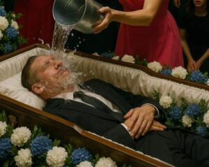 La donna si avvicinò alla bara del marito e gli versò in faccia il contenuto di un secchio d’acqua gelida , E poi…