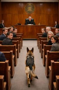 Le pesanti porte dell’aula di tribunale si aprirono con un lungo cigolio metallico che attraversò il silenzio come una lama.