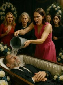 La donna si avvicinò alla bara del marito e gli versò in faccia il contenuto di un secchio d’acqua gelida , E poi…
