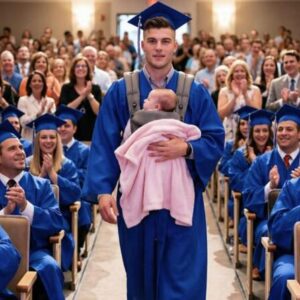 Li derisero quando mio figlio salì sul palco con un neonato in braccio — ma le sue parole successive fecero ammutolire l’intera sala.