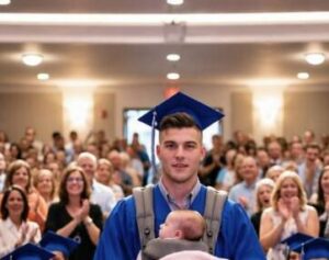 Li derisero quando mio figlio salì sul palco con un neonato in braccio — ma le sue parole successive fecero ammutolire l’intera sala.