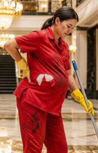 La vide pulire i pavimenti di un hotel di lusso mentre era incinta di nove mesi... e smascherò la bugia che sua madre le aveva nascosto.